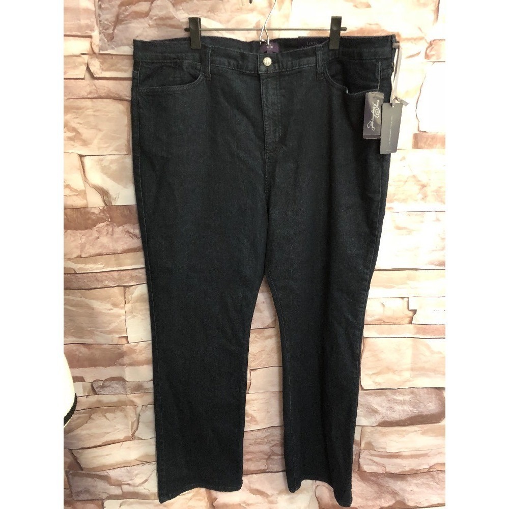 NYDJ Women's Plus Size 24 W Denim Straight Leg Pants Size  NWT Dark Wash‎